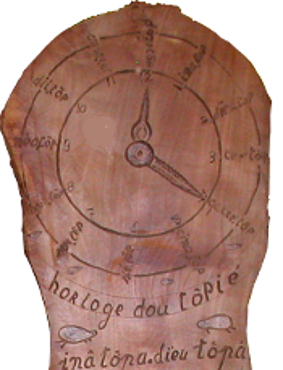 Le haut de l'horloge (détail)